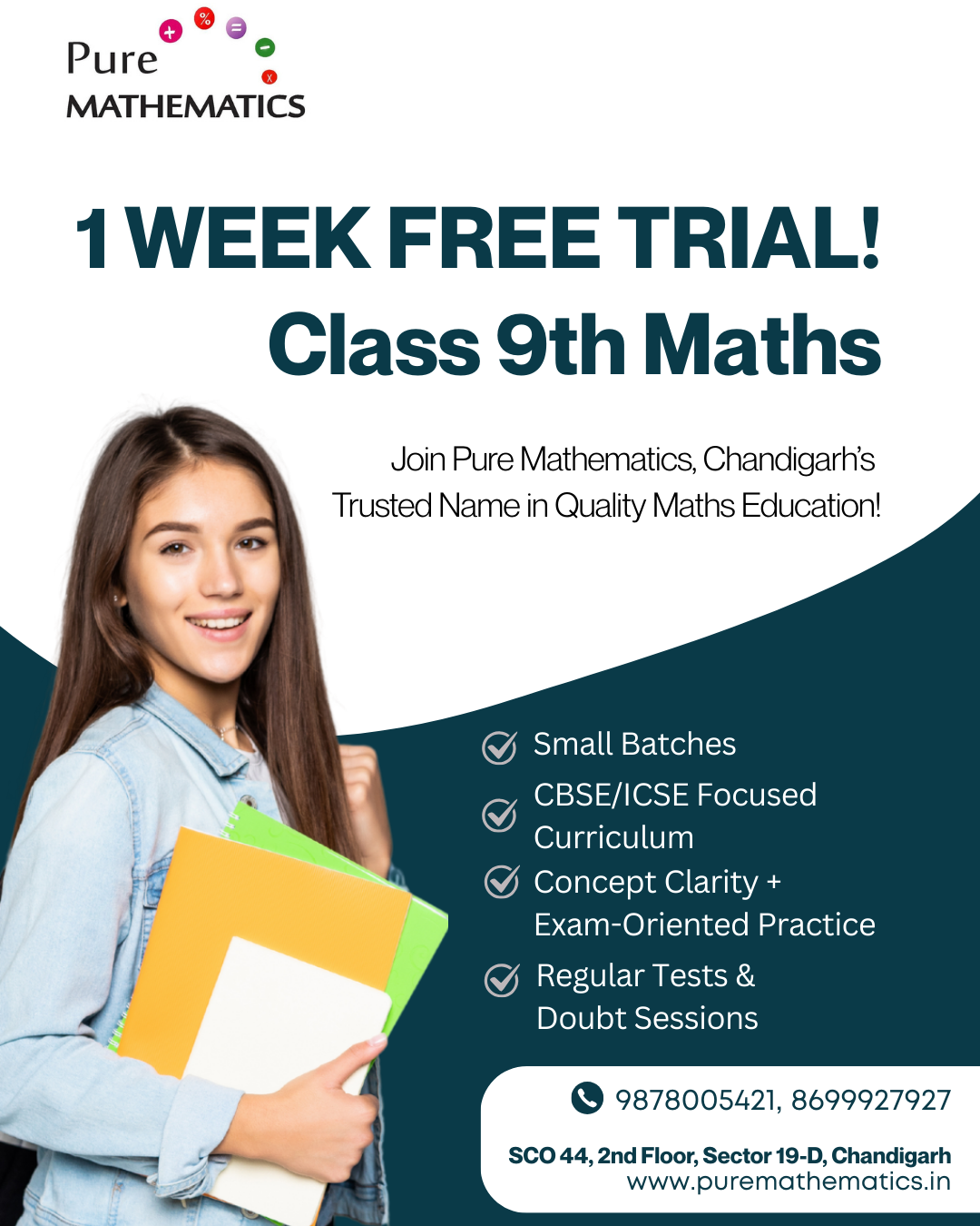 Class 9 Maths Tuition in Chandigarh with Pure Mathematics